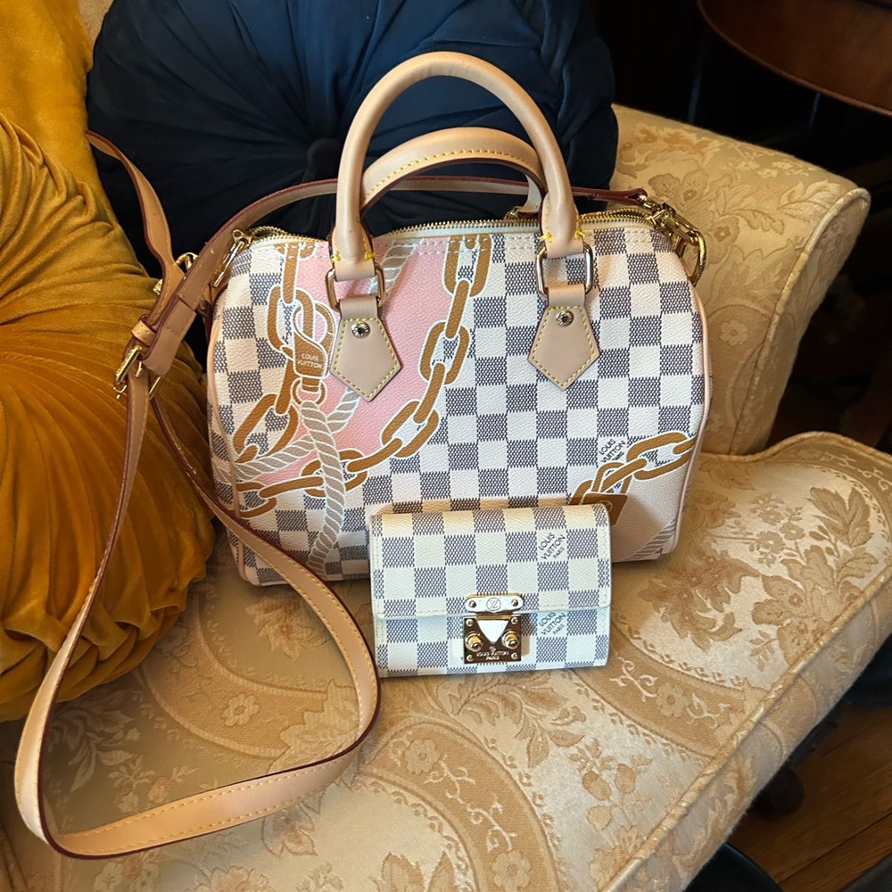 Cream and Tan Satchel with Elegant Design